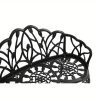 [Heavy-Duty Outdoor Bench] Heavy-Duty Cast Aluminum Outdoor Bench with Elegant Black Wrought Iron-Like Design - Heavy-Duty Garden, Patio, Park Bench - All-Weather & Rustproof - Sturdy Curved Backrest & Footrest - Easy Assembly for Deck, Lawn, Front Porch - Modern Outdoor Furniture with Butterfly Patterns - Smooth Edges for - Comfortable & Stable - Durable Cast Aluminum - Black