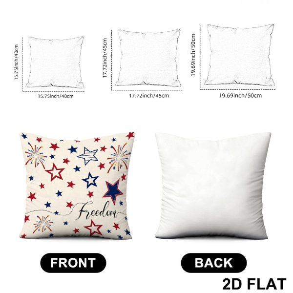 product-open-b6c523da645249e1bd02357b6fd41973-goods 18x18 Inches Patriotic Freedom Print Patio Throw Pillow Cover, 4th of July Stars Fireworks Decorative Outdoor Pillow Case, Festive Independence Day Decor for Patio & Garden, Perfect as Thank You Gift