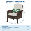 [Outdoor Wicker Chairs] Outdoor Wicker Chairs Set of 2, High Back Rattan Patio Chairs with Comfy Cushion, All-Weather Outside Club Chairs for Balcony Deck Garden