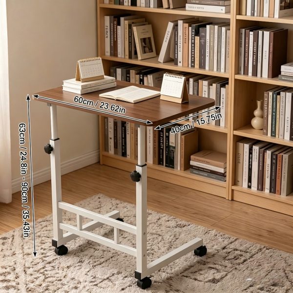 product-open-b73b07dd973041c291d044266854760d-goods Height Adjustable Computer Desk with Storage Shelf and Wheels, Mobile Rolling Desk for Home Office, Small Space Study Workstation Desk