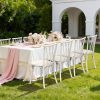 product-open-b7489f219fb74431ad47d9d855e07157-goods Plastic Outdoor Dining Chairs Set of 4/8, Stackable Patio Chairs with Wicker Backrest, Waterproof Indoor Outdoor Kitchen Chairs, 400 Lbs Weight Capacity, Farmhouse Brown/Black/White Wedding Party Banquets Waiting Chairs