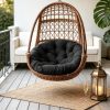 [Outdoor Chair Cushions] Outdoor Patio Seat Cushions, Round Chair Cushions, Fully Filled, Strong Support, Warm, Breathable And Comfortable, Thickened Hanging Chair Cushions, Recliner Cushions, Stylish Outdoor Decorative Chair Cushions (Cushions Solely)