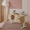 product-open-b8162d3f3b8547bc86fc4dd68674fa92-goods Standing Desk with 6 Drawers, 55 Inch Electric Height Adjustable Stand Up Desk with Storage, Computer Home Office Workstation with Monitor Stand, Electric Height Adjustable Desk