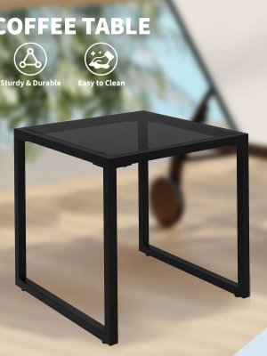 3pcs Outdoor Patio Bistro Set | Adjustable Backrests, Wheels For Easy Mobility, Includes Side Table, Perfect For Poolside, Garden, Deck, Beach - Brown, Metal Frame, All-Weather Rattan Wicker Furniture Set, Compact Space Bar Height