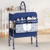 Height-Adjustable Baby Changing Station on Wheels - Compact Design, Two Storage Drawers, Quality - Portable And Space-Efficient Nursery Organizer for Infants And Newborns