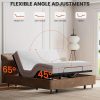 product-open-b9a6d4bb590d49f6b34af2b9c71840c3-goods Adjustable Bed Frame with Massage, Head And Foot Incline, Wireless Remote, 4 Built-In USB Ports, LED Night Light, 4 Height-Adjustable Legs, Electric Bed Base, Christmas Gifts