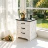 product-open-ba39f2575deb4c7cace29ac5c1e2cbf9-goods Large 24-inch Modern Farmhouse Nightstand with 3 Drawers - Rustic Bedside Table Suitable for Bedroom & Living Room, Space-Saving End Table with Ample Storage,, Assembly, Multicolor for Small Spaces (Assembly)