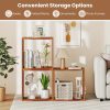 product-open-ba3dd5eac5a74c208a3df26f47b2a440-goods LIFEZEAL 3-Tier Solid Wood Stackable Storage Cubes - Freestanding Open Bookcase Shelves with Natural Teak Finish, Heavy-Duty Interlocking Design for Living Room, Bedroom, Home Office - Space-Saving Organizer, Easy Assembly, Modern Farmhouse Style, Sturdy Hardwood Construction, Multi-Purpose Furniture (Compatible with Vinyl Record Display) - Ideal for Small Spaces, Natural Wood Grain