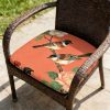 product-open-ba5731f6b2c441a59200b85f6b72a1ba-goods 1pc New Chinese-Style Meticulous Flower-And-Bird Paintings Pattern Leisure Seat Cushions, Indoor And Outdoor Seat Cushions, Back Cushions, Size 19.7 X 17.7 X 1.57 Inches, Suitable for Garden Chairs