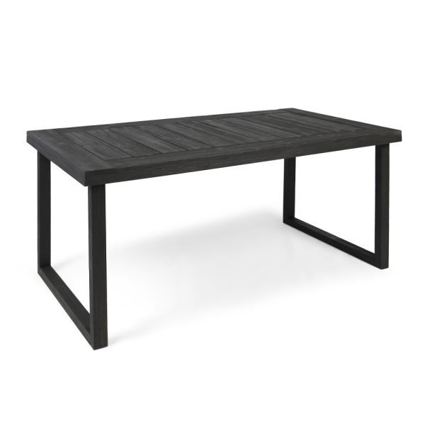 product-open-ba802dbf9d71429c98afdef2657b02a6-goods 69 Inch Sandblast Dark Gray Finish Acacia Wood Outdoor Dining Table Modern Weather Resistant Patio Furniture for Garden Backyard Balcony Courtyard Family Gatherings Housewarming Holiday Gift