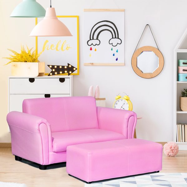 product-open-ba8ebfdfc41240c3b22b7c012044495d-goods COSTWAY Sofa Set with Two Seats, Armrests, And Footstool, Certified for Safety