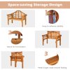 product-open-bb97d47ee53b4a6e8ab4461efe4ed692-goods PETSITE Patiojoy 49" Garden Folding Bench Eucalyptus Wood Backrest Armrest Patio Outdoor