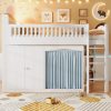 product-open-bbb19316a78840b0ac6b19298db5633c-goods Twin Size Loft Bed with Storage Cabinet, Wardrobe And LED, Wood Color And Espresso