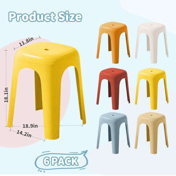 product-open-bbcf6d1d7a094afca47aff3b61bd7672-goods 11"Stackable School Chairs, 6pcs Kids Plastic Classroom Chairs For Toddlers, Colorful Preschool Chairs For Classroom, Daycare, Room, Playroom (Rainbow, 6/12pcs)
