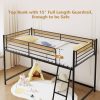 product-open-bc5a7f970e0040a097954f378bbf25c4-goods Loft Bed for Kids | Heavy-duty Iron Frame, 350LBS Weight Capacity, Space Saving Design for Small Rooms & Low Ceilings, Movable Ladder, - JOYMOR