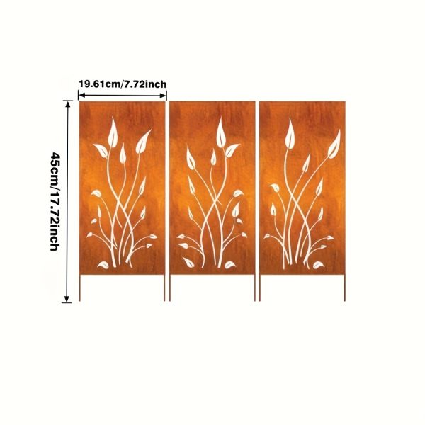 product-open-bc66052c4dd942dea60c771b75eb96f5-goods Outdoor Privacy Screen (3pcs Set), Outdoor Metal Wall Decoration, Large Metal Wall Sculpture, Wrought Iron Wall Art, Metal Garden Flowers