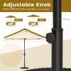 product-open-bd784984068a4386b4c137284b8165ea-goods LIFEZEAL 30lbs Umbrella Base, Heavy Duty Outdoor Umbrella Holder for Balcony, Backyard, Poolside, Market, Pole Freestanding, Classic Round Umbrella Standing with Removable Stem and Tightening Knob, Bronze