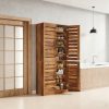 70.8" Rustic Brown Shoe Cabinet, 9-Tier, 27 Pairs, Sliding Shutter Doors, Adjustable Shelves, Space-Saving Vertical Storage for Entryway, Hallway, Closet, Living Room, Perfect Christmas Gifts", Perfect for Christmas Party, Add Warm Holiday Charm