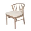 product-open-be664e65974249c7bd2f891b4fb2f77c-goods Outdoor Dining Chairs Set of 2, Acacia Wood Patio Chairs with Cream Washable Cushion, for Backyard, Poolside, Garden, Light White