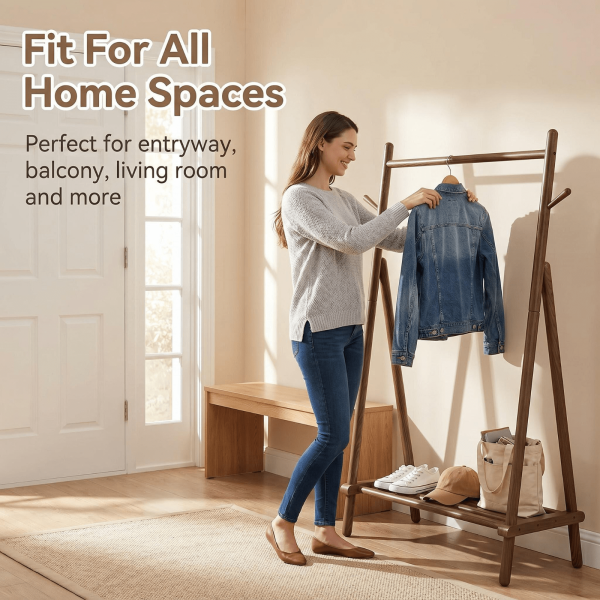 product-open-befeed0906234060bb9f18cfda4e9129-goods Solid Wood Quilt Rack with Bottom Storage Shelf - Modern Space-Saving Bed Frame Suitable for Home, Durable, Assembly Bedside Shelf Furniture, Rubberwood Bed Storage for Small Spaces (No Shelf Assembly)