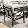7pcs Outdoor Patio Furniture Set, Outdoor Metal Sectional Furniture with Cushions, Outdoor Conversation Seating Set with Coffee Table for Garden, Balcony, Deck, Backyard, Black