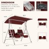 product-open-bfa3f7ded4c5499baf30a482ecddfe5f-goods 2-Seat Patio Porch Swing with Stand, Outdoor Swing Chair with Adjustable Canopy & Cup Holders for Backyard, Garden & Deck