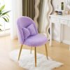 product-open-bfb70802d7754f2bbf5d236292d8674e-goods Girls Vanity Chair with Backrest, Small Lounge Chair Without Wheels, Comfy Chair with Bow Cushions, Makeup Chair with Adjustable Golden Legs, Comfortable Chair for Bedroom, Living Room, Small Space