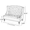 product-open-c0d332e52d614135ade5b5d7a2ed4b79-goods 50-Inch Two-Seater Sofa, Comfortable Velvet Fabric, Mid-Century Modern Style, Minimalist Design, Extended Backrest, Compact Two-Seater Suitable for Bedrooms, Apartments And Home Offices