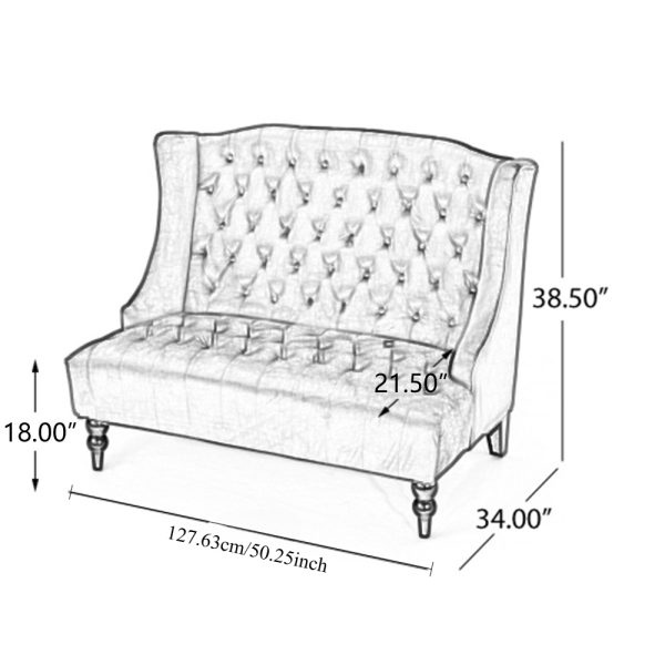 product-open-c0d332e52d614135ade5b5d7a2ed4b79-goods 50-Inch Two-Seater Sofa, Comfortable Velvet Fabric, Mid-Century Modern Style, Minimalist Design, Extended Backrest, Compact Two-Seater Suitable for Bedrooms, Apartments And Home Offices