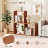product-open-c20ee43558aa4a78978ee2edcf79097a-goods LIFEZEAL 3-Tier Solid Wood Stackable Storage Cubes - Freestanding Open Bookcase Shelves with Natural Teak Finish, Heavy-Duty Interlocking Design for Living Room, Bedroom, Home Office - Space-Saving Organizer, Easy Assembly, Modern Farmhouse Style, Sturdy Hardwood Construction, Multi-Purpose Furniture (Compatible with Vinyl Record Display) - Ideal for Small Spaces, Natural Wood Grain