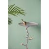 product-open-c2d75f57143f41d8bd6387f3660dcf27-goods 16.9x16.9x28' Round Aluminum Side Table with Sier Branch Design and Golden Bird Accents