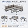 product-open-c2fa5da3e8d14f3baa0181d81a4dec2e-goods 4pcs Outdoor Conversation Set with Coffee Table, Outdoor Patio Furniture for Garden, Balcony, Poolside, Courtyard & Backyard, Weather-Resistant