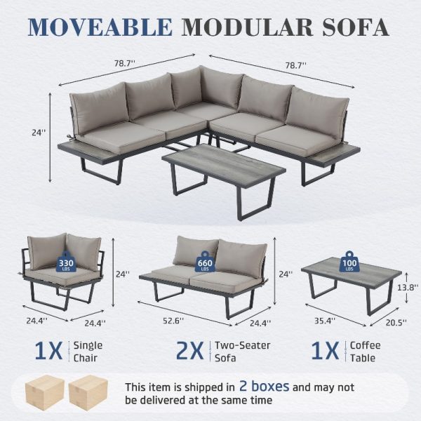 product-open-c2fa5da3e8d14f3baa0181d81a4dec2e-goods 4pcs Outdoor Conversation Set with Coffee Table, Outdoor Patio Furniture for Garden, Balcony, Poolside, Courtyard & Backyard, Weather-Resistant