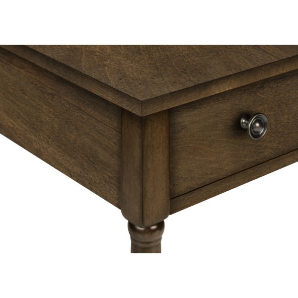 product-open-c31f2b64246748d5bb0c10b500146091-goods Accent Table 2 Tier End Side Table Nightstand Bedroom Narrow Lamp Storage Drawer Brown Veneer Traditional