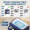 Height-Adjustable Baby Changing Station on Wheels - Compact Design, Two Storage Drawers, Quality - Portable And Space-Efficient Nursery Organizer for Infants And Newborns