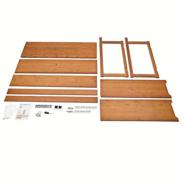 product-open-c32eda88ddfc4f959972e7dc952f5f53-goods Bamboo Folding Desk, Laptop Desk with Storage Shelf Writing Desk Vanity Table Small Computer Table Space Saving Workstation for Home Office Dark Brown