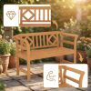 product-open-c3cb265a415f470ea682eb7141e26e98-goods Outdoor Acacia Wood Bench, 2 Persons Solid Wood Loveseat with Curved Armrests & Slatted Seat, Garden Patio Park Bench, 800 Lbs Weight Capacity