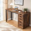 product-open-c49f90f66b764590b816d018c38d70ec-goods 47-Inch Computer Desk, Contemporary Work Desk Featuring 5 Drawers And a Metal Frame, Minimalist Writing Desk Suitable for Home Office Use