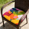 product-open-c5fcb4c1201d4858be60033597d3c308-goods 1pc Memphis-Style Flowers Pattern Leisure Seat Cushions, Indoor And Outdoor Seat Cushions, Back Cushions, Size 19.7*17.7*1.57inch, Suitable for Garden Chairs, Office Chairs And Floor Seats. Soft And Comfortable
