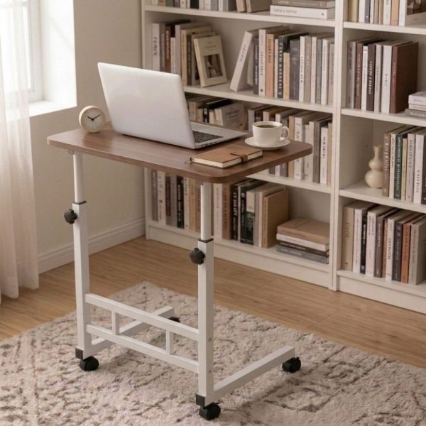 product-open-c7a64101fe834dc9860a2fcd13255224-goods Height Adjustable Computer Desk with Storage Shelf and Wheels, Mobile Rolling Desk for Home Office, Small Space Study Workstation Desk