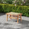 product-open-c7affba48d164fd2b3a607b7e8cf4546-goods Ottoman Footstool, Natural Teak Wooden Foot Rest W/ Handwoven Rattan for Living Room Bedroom Office, 14" H, Indoor