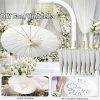 product-open-c80ff7c2c9e246f3a126d333091e85f0-goods 5/10/15/20 Pcs 23.62 Inch White Paper Sun Umbrellas, Chinese Japanese Style Decorative Parasol, Handmade DIY Painting, Wedding, Bridal Shower, Photography Prop, Party Favor, Garden Patio Decor, White Folding Fans Handmade Parasol