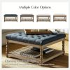 product-open-c86f4a70b4c347eabaacf3878f9328a0-goods Rectangular Upholstered Coffee Table Ottoman Featuring Spindle Wooden Legs, Tufted Design, And a Solid Wood Storage Shelf for The Living Room