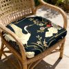 product-open-c89ec7274efd412095ed410845cd782c-goods 1pc Peony And Crane Pattern Courtyard Chair Seat Cushion, Indoor And Outdoor Seat Cushions, Back Cushions, Size 19.7*17.7*1.57inch, Suitable for Garden Chairs, Office Chairs And Floor Seats. Soft And Comfortable
