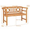 product-open-c968cc8a533443cdb58c1cad59c2a042-goods Outdoor Acacia Wood Bench, 2 Persons Solid Wood Loveseat with Curved Armrests & Slatted Seat, Garden Patio Park Bench, 800 Lbs Weight Capacity