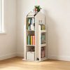 product-open-c96dad367384471ea098eb0ab772ba6f-goods 4-Tier Rotating Bookshelf, 360° Display Book Shelf, Floor Standing Bookcase, Children's Bookshelves for Bedroom, Living Room, Study Room ( WHITE Color)
