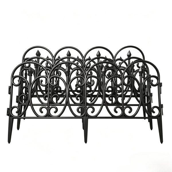 10pcs Set of Novelty Decorative Garden Fence Panels And Edging, Heavy-Duty Plastic Outdoor Landscape Fence Panels with a Finely Finished Surface, Suitable for Outdoor Patios, Yards, Flower Beds And Other Scenes. Easy to Install, The Fence Panels