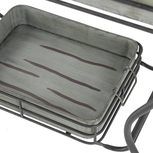 32x15x31' Maggie Galvanized Tray Table Accent Table