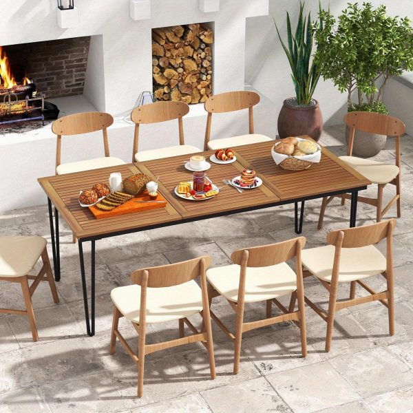 Multigot 79" Outdoor Dining Table 8-Person Patio Table with 1.9" Umbrella Hole