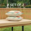 Outdoor Pillows 2pcs Set with InsertWave Pattern Outdoor Cushion (17.72inch) Features a Seamless Design of Wavy Lines in Pastel Colors, Creating a Retro-inspired Aesthetic. Versatile as a Seat or Backrest, Perfect for Patios, Gardens, or Lounges. D